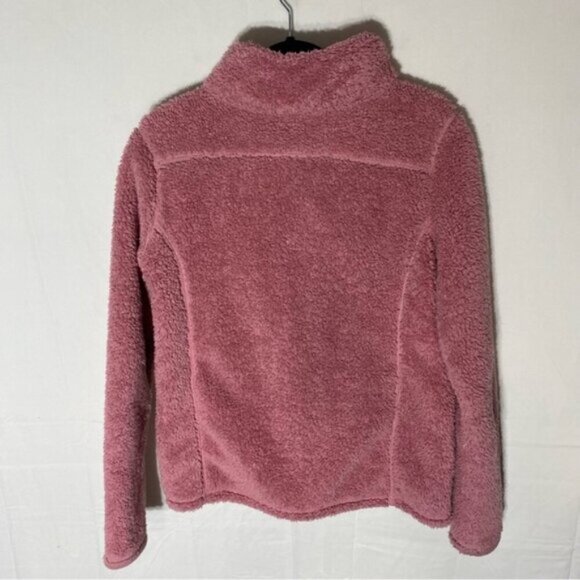 5/$25 Cloudveil Pink Fuzzy Sherpa Full Zip Mock Neck Sweater Light Jacket S - Picture 15 of 16